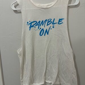 MATE the Label White Tank Top with Blue Print